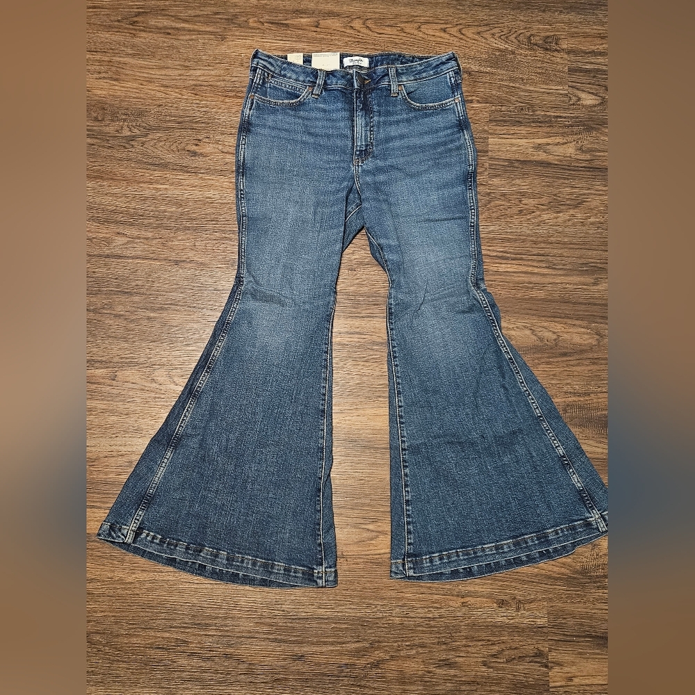 Wrangler Blue Flare Wide Leg Jeans